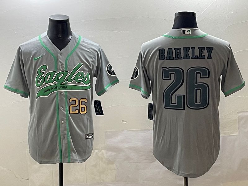 Men Philadelphia Eagles #26 Barkley Grey Jointly Name 2025 Nike Limited NFL Jersey style 10->philadelphia eagles->NFL Jersey